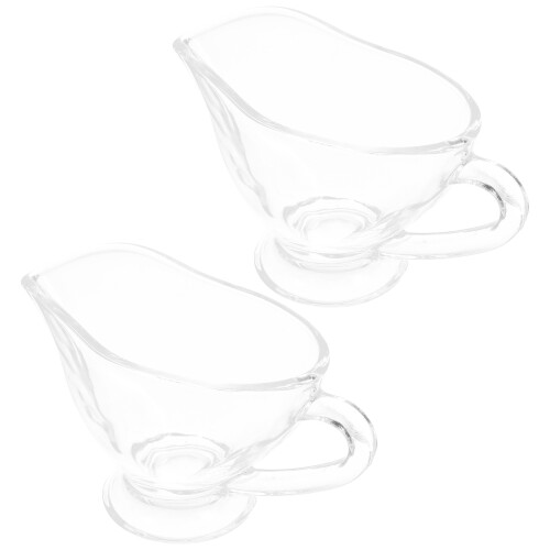 4Pcs Glass Sauce Jug with Handle Gravy Container for Serving 2
