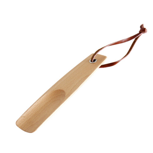 2Pcs Wooden Shoehorn Tool Long Handle Khaki for Back