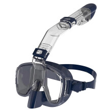 Snorkeling Accessories Foldable Anti Fog Snorkel Mask Set With Dry System For Adults And Kids Navy Blue L/XL