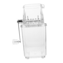 Manual Ice Crusher Hand Crank Snow Cone Shaver for Home and Outdoor Use Stainless Steel White 24x15.5x11.5CM