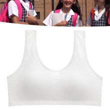 Women Cotton Wireless Sports Bra XL White Skin-Friendly Seamless Tank