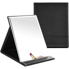 Compagnon de voyage compact et sans cadre, miroir de maquillage pliable avec verre HD transparent pour bureau portable, miroir élégant et