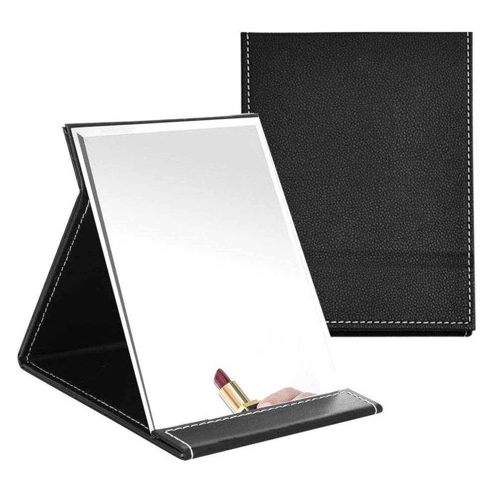 Compact Portable Vanity Mirror, Shatterproof and Durable Clearly HD Mirror with Adjustable Holder, Elegant and Stylish for Camping and Outgoing (Folda
