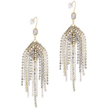 2Paare Mehrfarbige Perlen Quasten Ohrringe Statement Dangle Damen