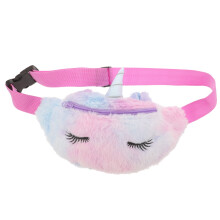 3Stk Kinder Hüfttasche Cartoon Plüsch Crossbody Bag in Violett