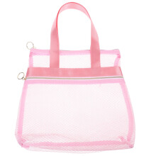 2Stk Pink Mesh Strandbeutel Nylon Mehrfachtasche Für Camper