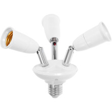 3Stk Lampenfassung Adapter E27 Weiß Metall 360 Grad Für