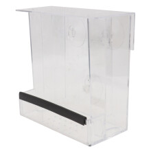 2Stk Outdoor Vogel Futterbox Aus Kunststoff Mit Saugnapf, Transparent