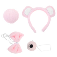 3Sets Rosa Haarreif Und Tier Kostüm Zubehör Plüsch