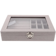 4Stk Schmuckbox Grau Organizer Mit Für Ringe Ohrringe