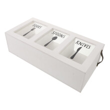 2St Witte Bestekorganizer Met 3 Compartimenten