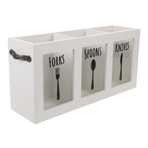 2St Witte Bestekorganizer Met 3 Compartimenten 2
