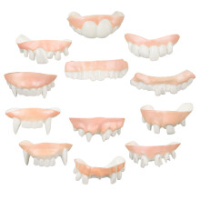 36Stk Cosplay Zähne Vampirgebiss Fake Halloween Zähne PVC