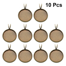 20Stk Helle Braune Runde Anhängertrays DIY Schmuck Zubehörset