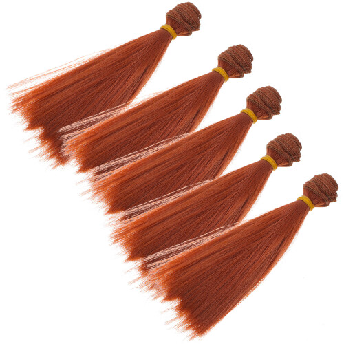 25Ud Decorativas Para Muñecas DIY Pelo Liso Marrón Claro PP 1