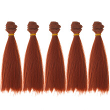 25Ud Decorativas Para Muñecas DIY Pelo Liso Marrón Claro PP