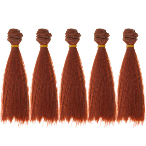25Ud Decorativas Para Muñecas DIY Pelo Liso Marrón Claro PP