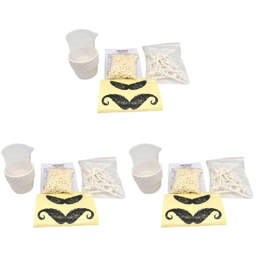 3Pièces Perles De Cire Blanche Kit D'épilation Douce Pour Poils De Nez 1
