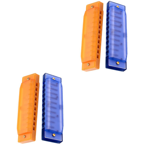 4Pcs 10 Hole Plastic Harmonica for Kids Beginners Music Toy 2