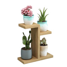 Compact Pine Wood Flower Shelf, DIY Wooden Plant Stand for Home Office Decorative