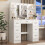 White Dressing Table, 7 Drawers LED Lights Mirror 1