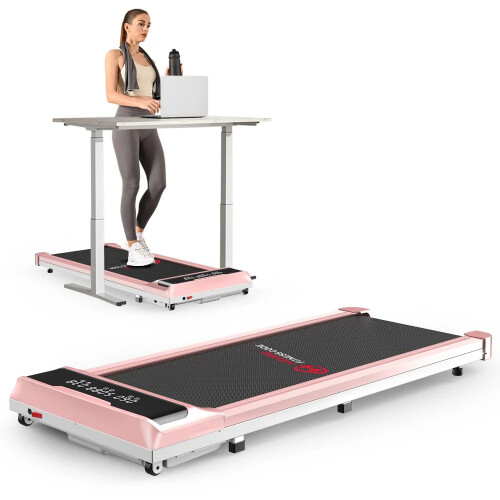 Foldable Walking Pad Treadmill,Quiet Motor,6.2MPH,Pink