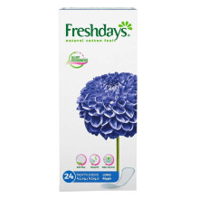 Freshdays Natural Cotton Feel Long Pantyliners, - Pack of 24'S