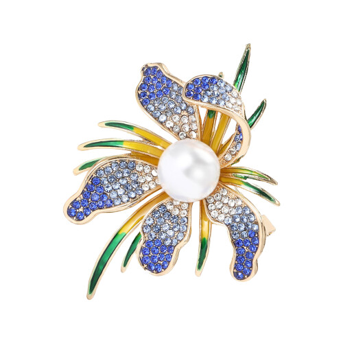 Multifunctionele orchideeën broche delicate kleding-Blauw