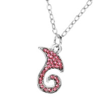 Stylish Nezha Inspired Necklace Pendant for-silver Rose Red