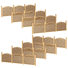 24Pcs Coffee Wooden Mini Fences Decorative Garden Micro Landscape