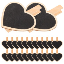 48Ud Sujetadores Pizarra Madera Mini Corazón Para Fotos Y Notas