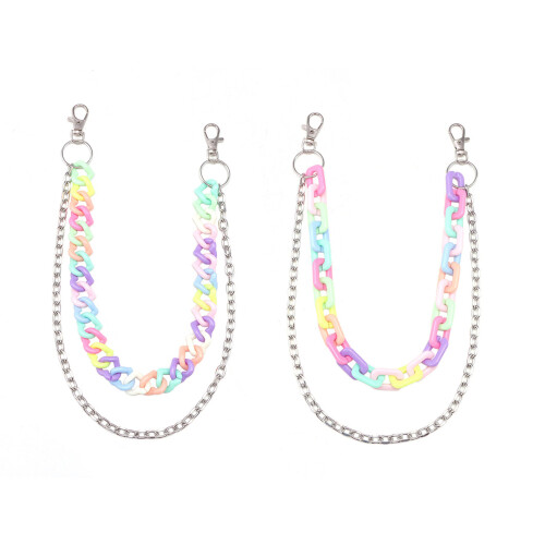 Lightweight Acrylic Rainbow Color Chain Keychain-Style 2 1