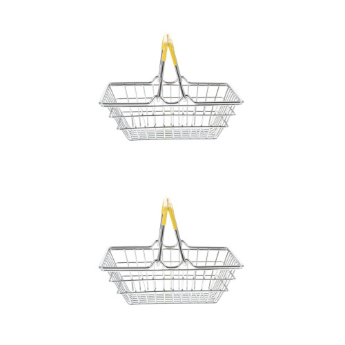 2Ud Cesta Decorativa De Hierro Plateada Multifunción Para Escritorio 2
