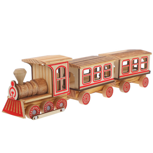 4Pièces Train Jouet Bois ABS Décor De Table Enfant Et Bureau 2