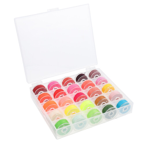 5Sets Colorful Sewing Bobbin Threads with Box Durable for DIY Sewing