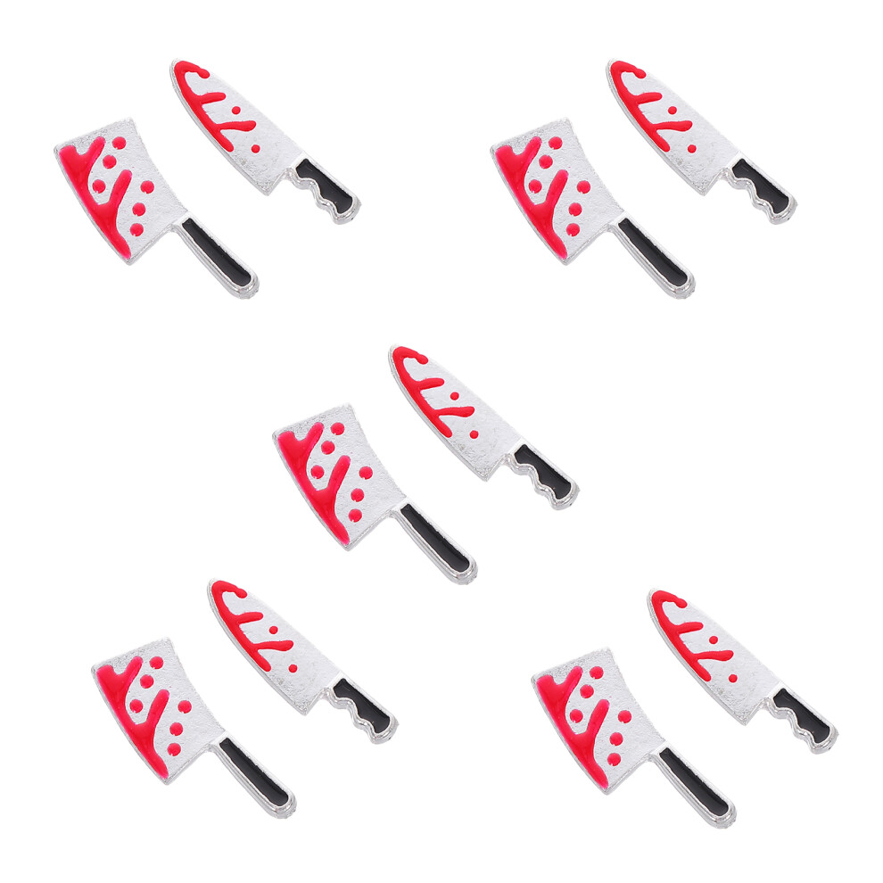 Totority 20Pcs Small Halloween Nail Charms Bloody Cutter Alloy For Women Nails