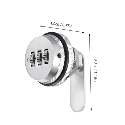 3Pcs Silver Keyless Code Cam Lock Secure Cabinet Door Mailbox Lock 2