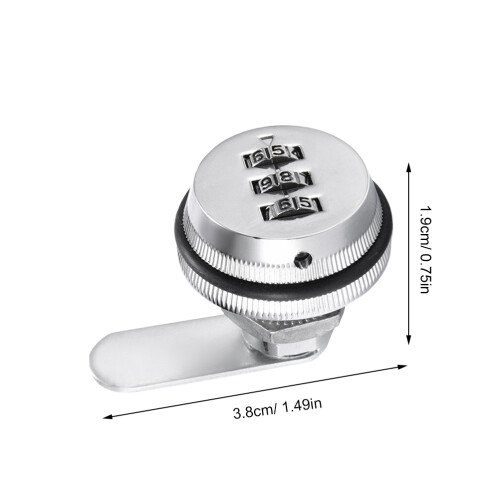 3Pcs Silver Keyless Code Cam Lock Secure Cabinet Door Mailbox Lock 1
