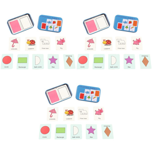 3Sets Learning Cognitive Toy Durable Kids Literacy Puzzle 2