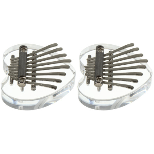 2Pcs Mini Finger Piano 8 Keys Transparent Kalimba for Beginners 2