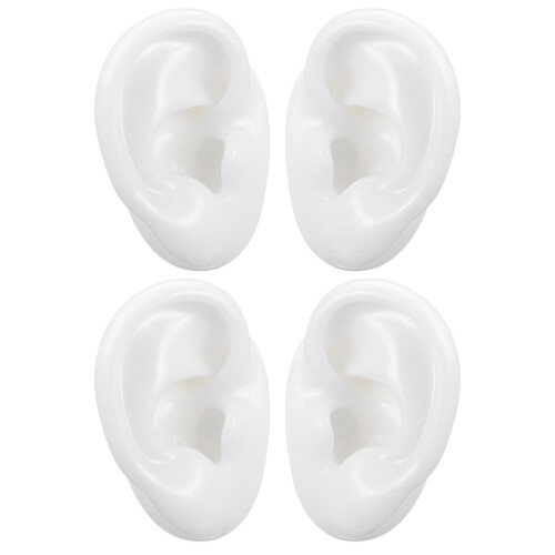 10Paia Orecchie Silicone Per Pratica Piercing Bianco