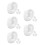 10Paia Orecchie Silicone Per Pratica Piercing Bianco 6