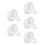 10Paia Orecchie Silicone Per Pratica Piercing Bianco 9