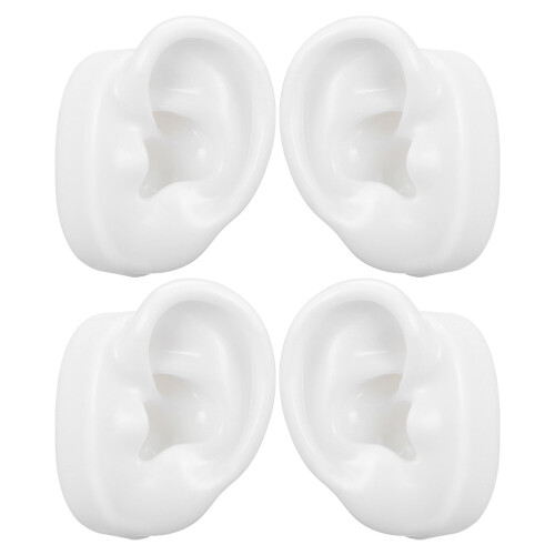 10Paia Orecchie Silicone Per Pratica Piercing Bianco 1