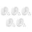 10Paia Orecchie Silicone Per Pratica Piercing Bianco 8