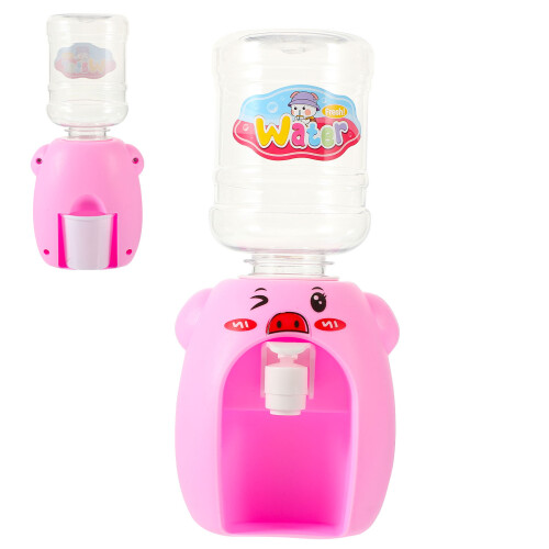 3Pz Distributore Acqua Mini Bambini Gioco Casa Rosa Immaginativo