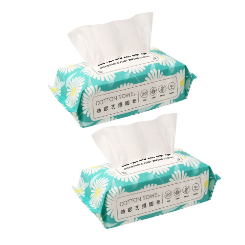 2Pcs Practical Disposable Foot Wipes Soft Thick Absorbent Spa Towels