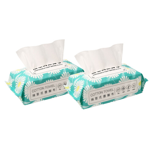 2Pcs Practical Disposable Foot Wipes Soft Thick Absorbent Spa Towels 2