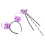 4Set Cerchietti E Bacchette Viola Tema Halloween Per Cosplay E Party 1