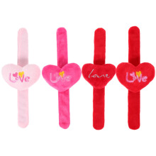 16Pz Braccialetti Slap A Tema Cuore in Peluche Colorati Per Bambini